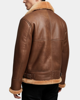 Mens B3 Sheepskin Vintage Flying Jacket Dynamo Tan